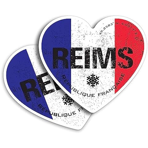 Heart Shape Reims France Flag Vinyl Stickers Cover