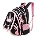 Moonmo Cute Unicorn Face Diamond Bling Waterproof Pink School Backpack Set Girls Book Bag (Large, Black Set)