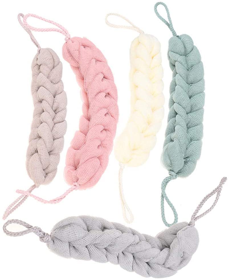 Gąbka do kąpieli 5 szt. Prysznic do kąpieli ciała Puff złuszczający gąbka do kąpieli Peeling siatka siatka piłka piłka do masażu powrót Scrubber miękka na skórze