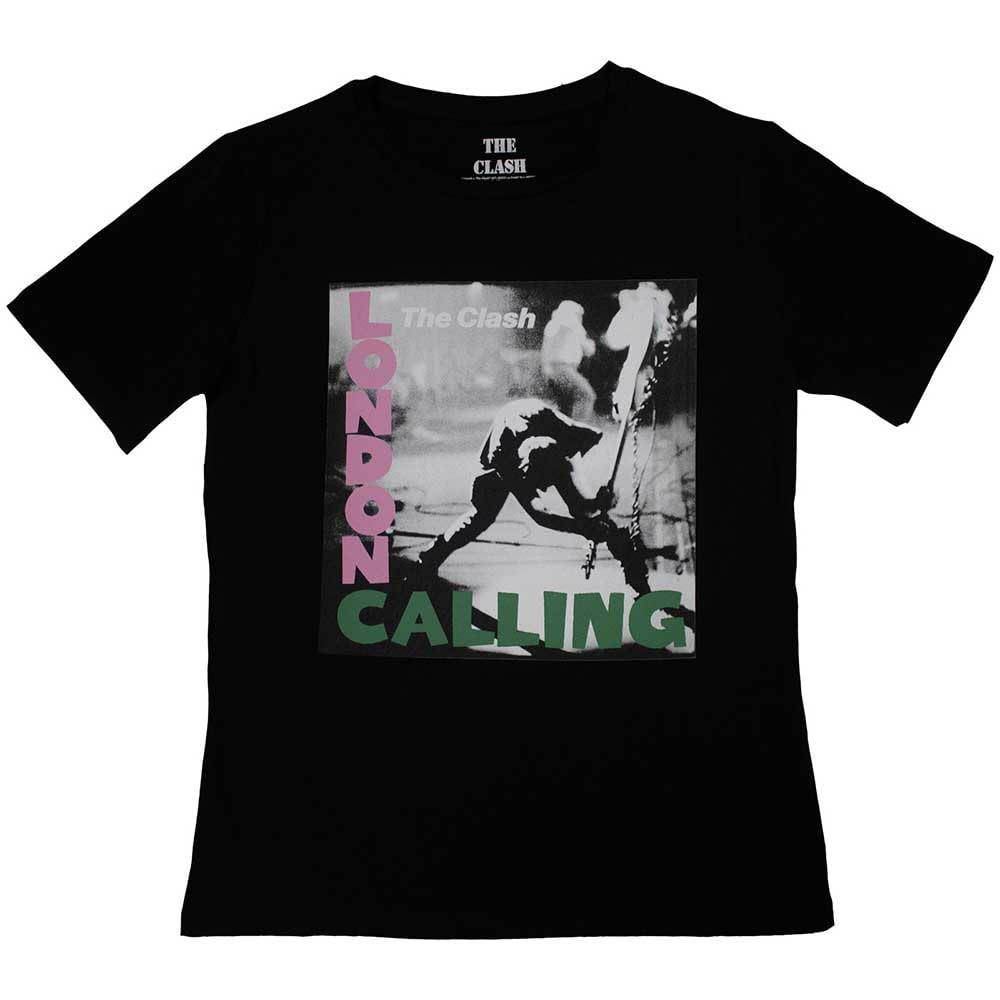 Rock Off officially licensed products The Clash London Calling Womens Skinny Fit T Shirt S Black