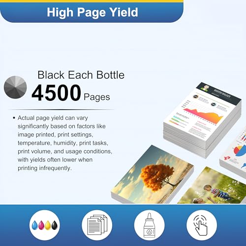 Image of T664 Compatible Ink for Ep L100, L110, L130, L200, L210, L220, L300, L310, L350, L355, L360 L361, L365, L380, L385, L405, L455, L485, L550, L555, L565 Printer (T664 Black 2 Pcs)