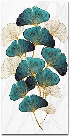 LTXMZ Verde Botanico Foglie Tela Dipinti Pianta Parete Arte Ginkgo Biloba Poster E Stampe Nordico Quadro Soggiorno Stanza Casa Decorazioni 40x80cm No Cornice