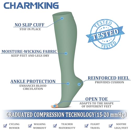 Image of Compression Socks (7 Pairs), 15-20 mmhg is BEST Graduated Athletic & Medical for Men & Women, Running, Flight, Travel, Nurses, Pregnant - Boost Performance, Blood Circulation