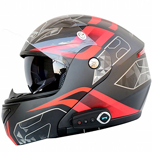 Casco moto Bluetooth modular GUO antiempañamiento cara abierta y completo con FM