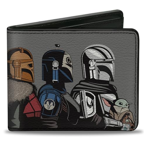 Buckle-Down Star Wars Wallet Bifold The Mandalorian Grogu The Armorer Bo-Katan Din Djarin Pose Vegan Leather