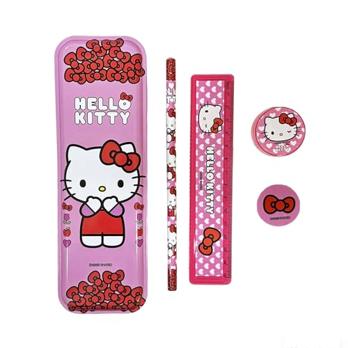 Image of Hello Kitty 5 pcs Stationery SetSchool Supplies Kit Multicolor Return Gift for Kids Age 3 Years +