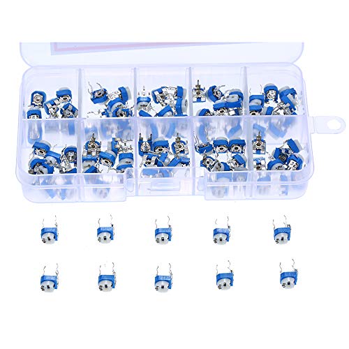 Loijon 100 pcs 10 Valores 500~1 M ohm Resistência Variável 6mm Potenciômetro RM065 Preset Carbono Ho