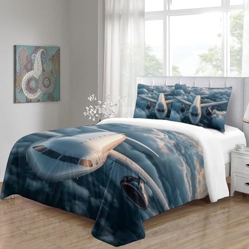 Housse de couette avion 140x200 anti-transpiration en microfibre douce single