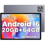 2026 Android16 Tablet with Gemini AI, 20GB+1TB Expand,10.1 inch Tablet, Octa-core Processor, Bluetooth 5.4, 6000mAh, Dual Camera, WiFi6, Widevine L1, Split Screen,Family & Work (Gray)