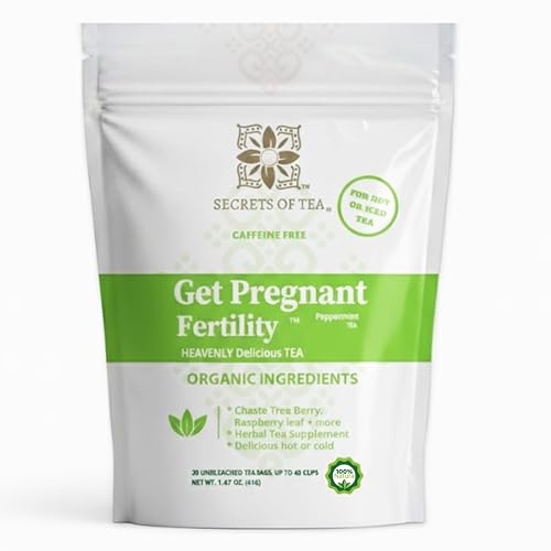 Secrets Of Tea Fertility Tea with Organic Chasteberry & Red Raspberry Leaf to Help With Conception, Ovulation and Regular Menstrual Cycles, 40 Cups