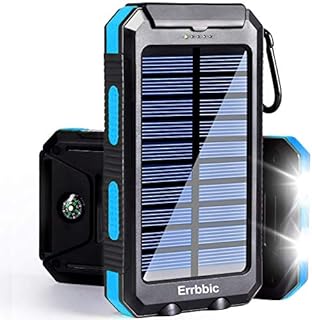 Solar Power Bank Portable Charger 20000mah Waterproof Battery Backup Charger Solar Panel Charger with Dual LED Flashlights and Compass for All CellPhones, Tablets, and Electronic Devices