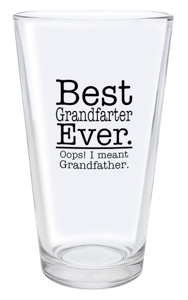 Best Grandfarter Ever Oops I Meant Grandfather Grandpa Pint Glasses 2-Pack Pint Glass Set Black