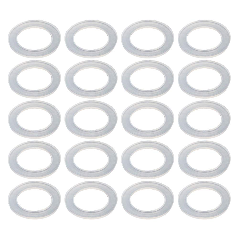 Othmro Nylon Flat Washers M10 16mm OD 10mm ID 1mm Thickness Sealing Gasket for Faucet Pipe Water Hose, Clear, Pack of 200