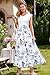OUGES Sommerkleid Damen Lang Rüschen Maxikleid Elegant Sommer Kleid mit Taschen(Floral P,M)