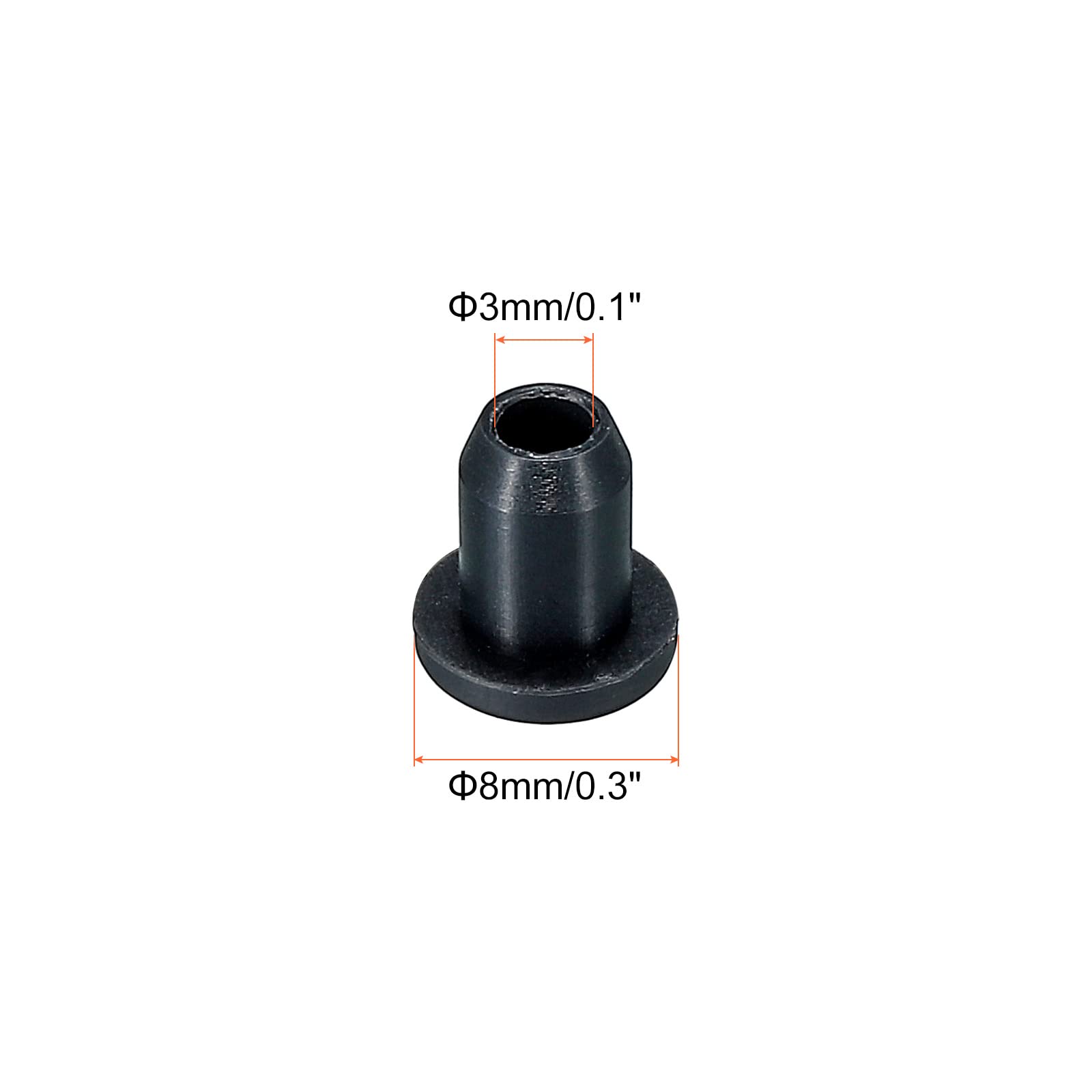 MECCANIXITY 50-Pack T-Shape Rubber Grommets – 9mm Mounting Hole, 5mm ID, 11mm Height – Silicone Cable Protectors