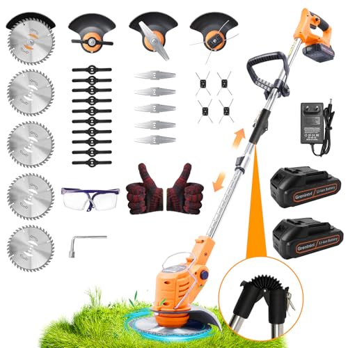 Rasentrimmer mit Akku 21V, Klappbarer Akku Freischneider mit...