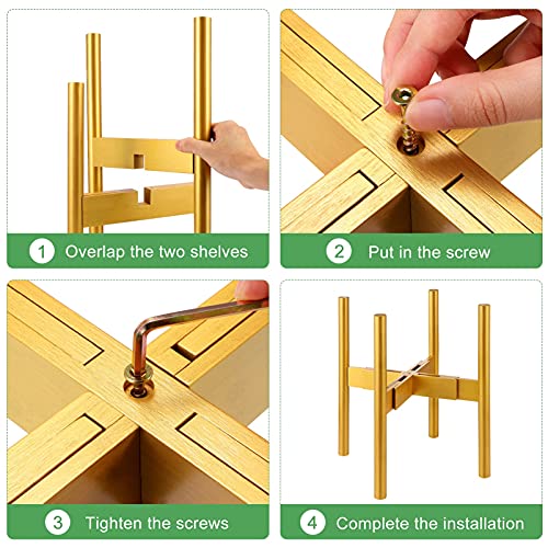 Adjustable Plant Stand (8'' To 12'') For Indoor Plants, Bamboo Plant Holder For Corner Display With Modern Style Design - Fit 8 9 10 11 12 Inch Living Plants & Flower Pots (Plant Stand Only) #TOP4