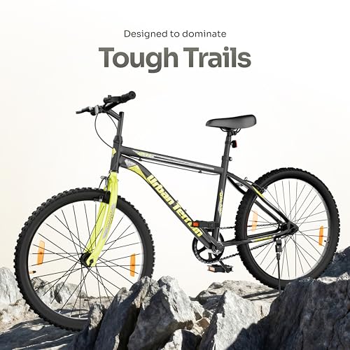 Image of Urban Terrain Galaxy High Performance Steel Mountain Cycles for Men with Rigid Fork and Complete Accessories MTB Bike 24T Single Speed Cycle by Cult | Ideal for 9-13 Years, Frame Size : 14 inch, Black
