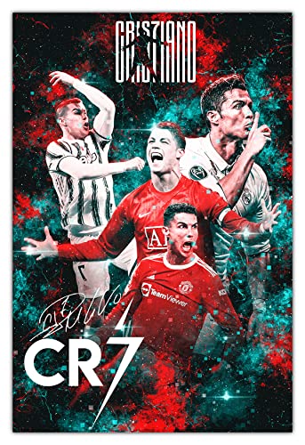 FEAER Cristiano Ronaldo Poster, Ronaldo and Manchester United Poster for Wall Art Home Decor Room, Size 12x18, 16x24, 24x36 Inch, Unframed 12x18 inch Rolled 24 x 36 Inch