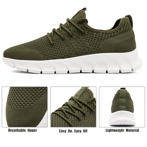 Image of Mens Running Shoes Slip On Tennis Walking Sneakers Workout Athletic Lightweight Casual Sport Shoes