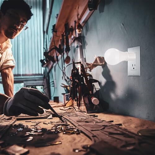 outlet to socket adapter plug-in light socket convert outlet to light bulb socket polarized 2-prong outlet to e26 e27 screw base bulb socket 660 watt 125 volt ul listed 4-pack