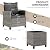 Vongrasig 3 Piece Patio Furniture Set Small Outdoor Wicker Rattan Front Porch Bistro Set Cushioned Patio Chairs Conversation Set with Glass Table for Lawn, Garden, Backyard, Balcony, Poolside (Gray)