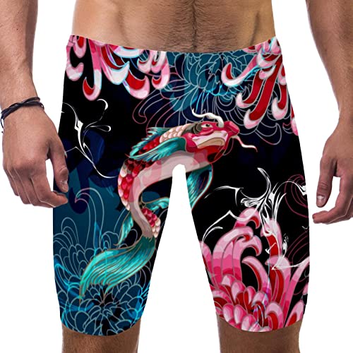 Bañador de natación de pierna cuadrada con acabados resistentes multicolor