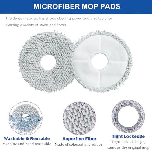 Image of AutoStory 4pcs Replacement Mop Pads for Eureka J15 Pro /Eureka J15 Ultra Robot Vacuum Cleaner,Compatible with Eureka J15 Pro /Eureka J15 Ultra