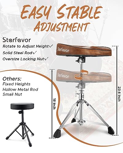 Starfavor ST-550BR Drum Throne Height Adjustable Padded Seat Drum Stool thumb #4
