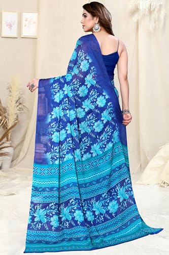 Image of MIRCHI FASHION Saree for Woman Chiffon Floral Printed | Lightweight All-Day Comfortable Women's Sari with Unstitched Blouse Piece (Available in 30 Colors)