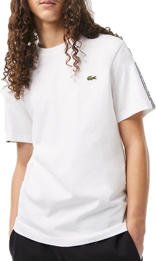 Lacoste Men's Short Sleeve Regular Fit Sleeve Taping Tee Shirt