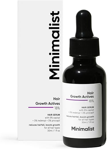 Minimalist Hair Growth Serum With 3% Redensyl, 3% Anagain, 3% Procapil, 5% Capixyl & 4% Baicapil 18% Hair Growth Actives | For Hair Fall Control |…