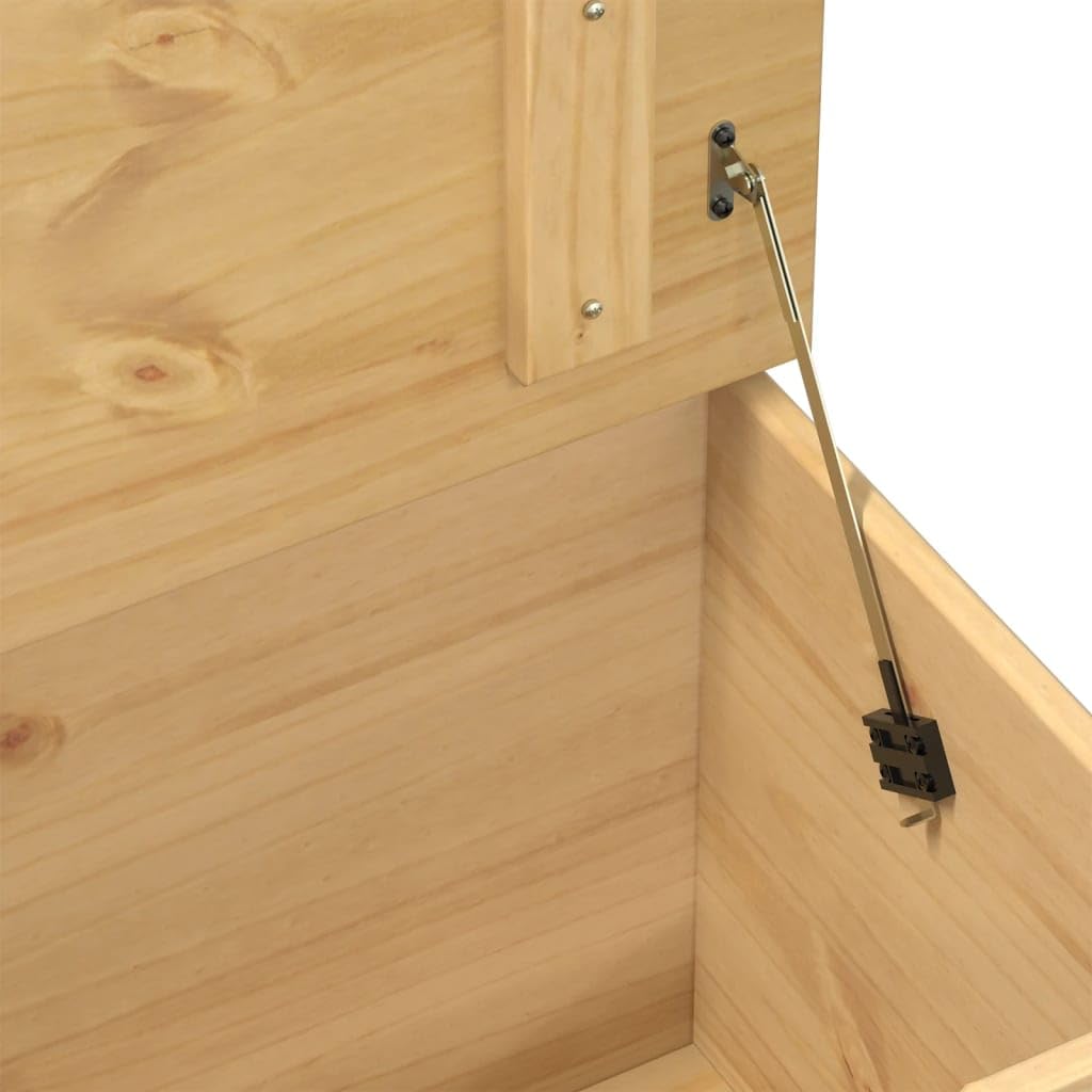 Baúl Corona 90 x 78 x 45 cm, madera maciza de pino, caja de madera