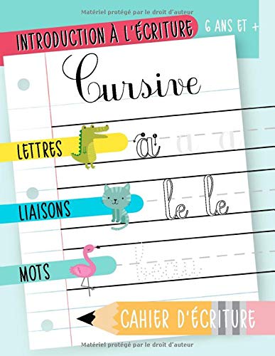 Télécharger Introduction à l’écriture cursive : Lettres, liaisons & mots : Cahier d’écriture : 6 ans et + Livre eBook France