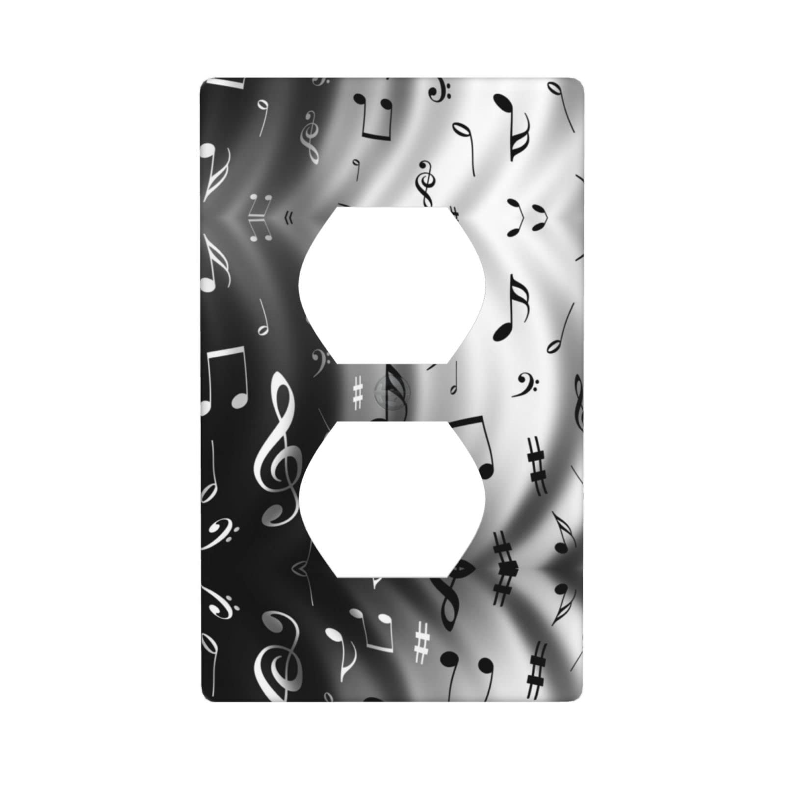Music Notes Print Receptacle Outlet Wall Plate, Switch Plate/Cover,Wall Socket For Hdtv, Home Theater Systems