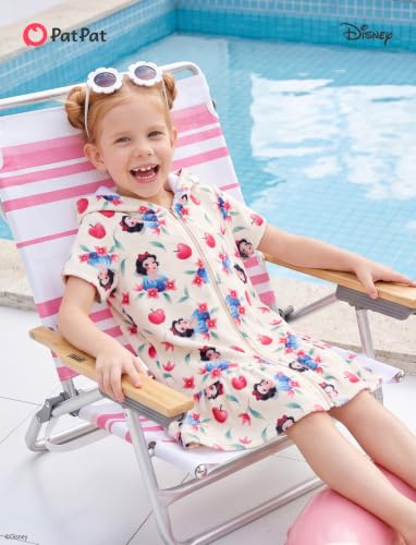 Image of Disney Princess Frozen Stitch Marvel Minnie Girl Swim Cover Up Terry Cloth Swimsuit Coverup Zip-up Bathing Suit Wrap Hooded