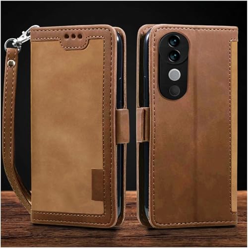 Image of Excelsior Flip Cover for Vivo V40, V40 Pro | Premium PU Leather | 360 Degree Protection (Coffee)
