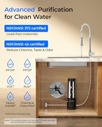 Image of Waterdrop 10UA PRO Under Sink Water Filter, No Drilling Required, Time Reminder, Easy Installation, Reduces Lead, Chlorine, Bad Taste & Odor, NSF /ANSI 42 Certified, 11000 Gallons, Does not Lower TDS