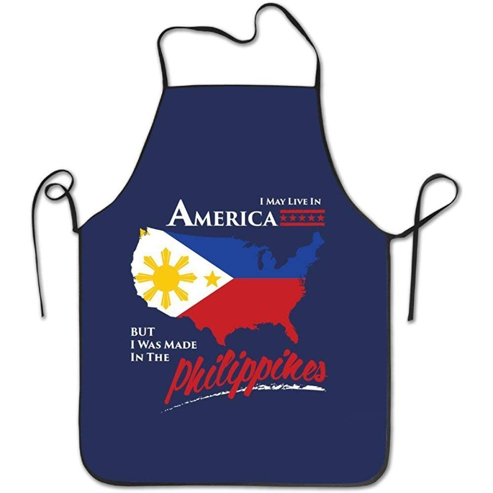 I May Live In America But I Was Made In The Philippines Aprons Chef Personalized Kitchen Aprons Blue Apron