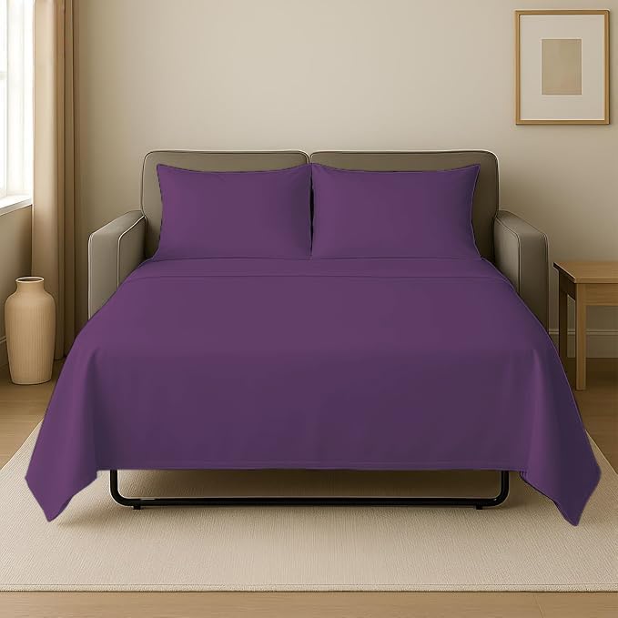 GOKOCO Juego de sábanas de 4 piezas para sofá cama, 100% algodón, 800 hilos, se adapta a colchones de hasta 5 pulgadas, tamaño Queen (60 x 74