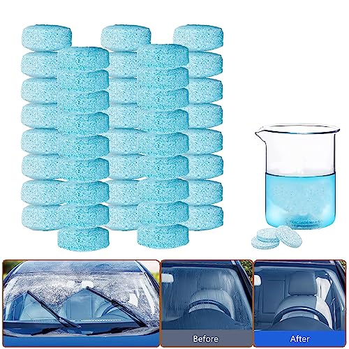 Kliveco 200PCS Car Windshield Washer Fluid Tablet,Windshield Wiper Fluid,1 Pack Makes 210 Gallons(Winter: Use With De-icer or Methanol)