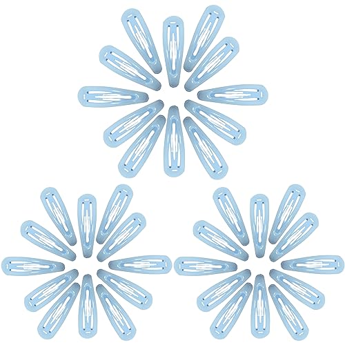 Topkids Accessories 36pc Snap Clips 5cm / 2" Hair Clip Hair Snap Clips Hair Pins Snap Hair Clips Hair Ties Snap Hair Clips Hair Accessories for Women & Hair Accessories for Girls (Light Blue)