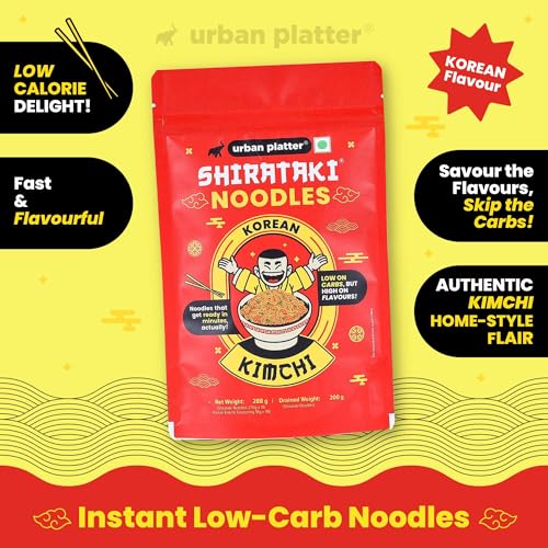 Image of Urban Platter Korean Kimchi Shirataki Noodles, 288g (Konjac Noodle | Keto-friendly, Low-Carb, Fat-free | Kimchi Flavour | Ready in Minutes)