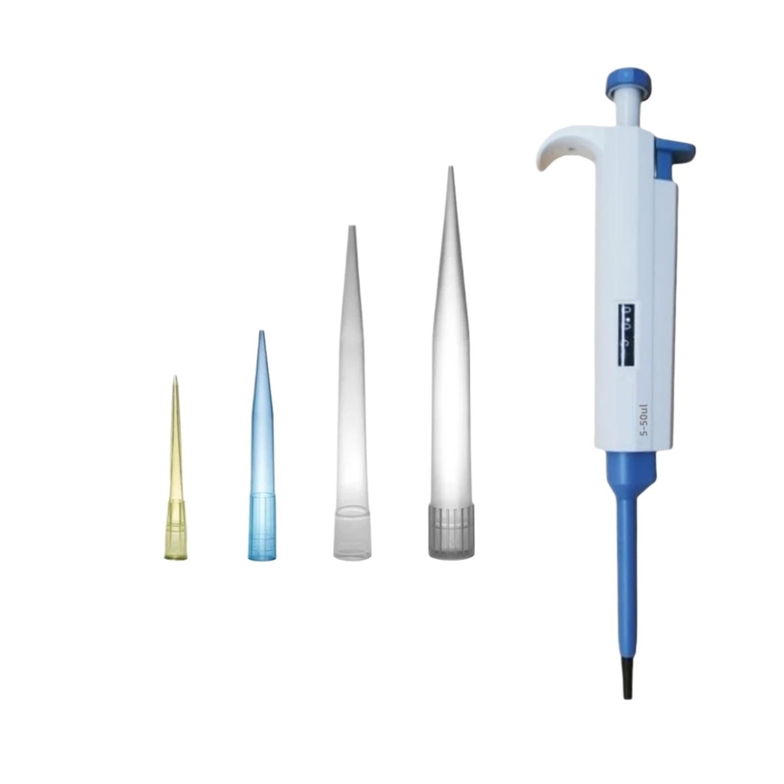 Pipeta, Pipeta laboratoryjna 100-1000ul Jednokanałowa cyfrowa mikropipeta Regulowana plastikowa pipeta Sprzęt laboratoryjny z końcówkami pipety(5-50ul)
