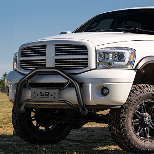 Image of J2 Engineering J2-PT-ZTL-8283 Carbon Steel Front Bumper Grill Guard Tubular Bull Bar Compatible with Dodge Ram 1500 2002-2008, Black