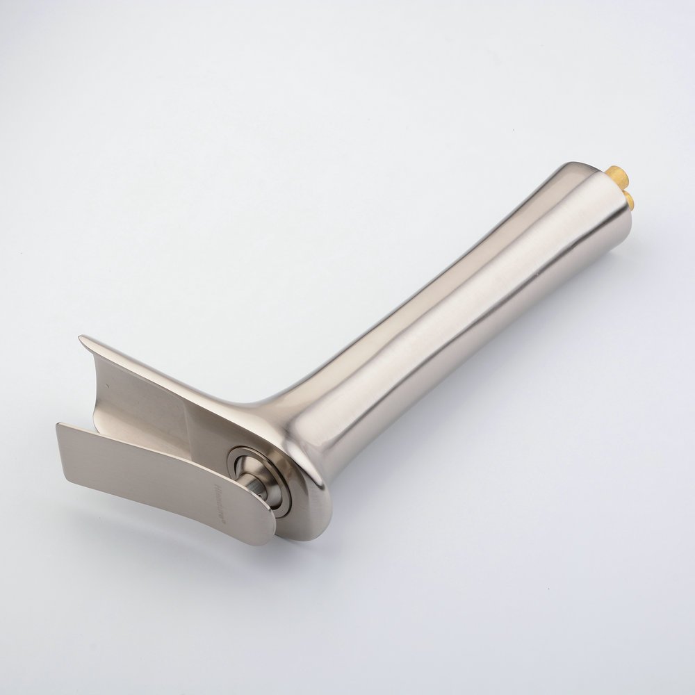 Beelee BL9009NH Miscelatore Rubinetto Bagno Cascata con Corpo alto, Monocomando Rubinetto per lavabo in ottone massiccio, Finitura Nichel Spazzolata