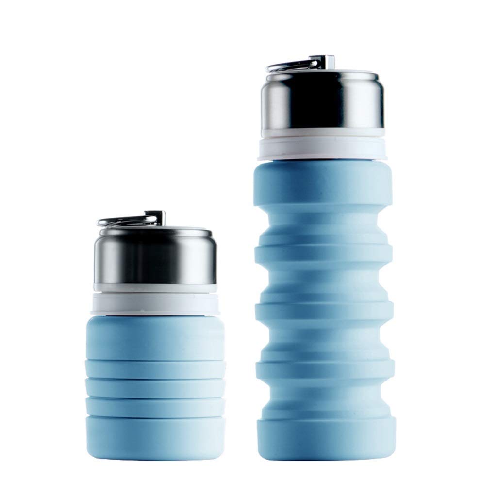 Bottiglia d'Acqua Pieghevole, 400ml Piccolo E Portatile BPA-Libera Regolabile (4 Colori)