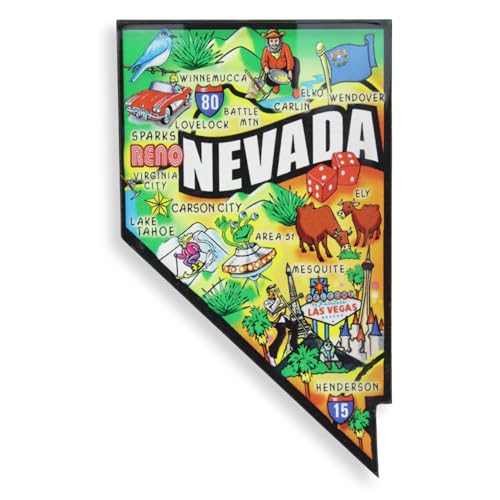 Imán de nevera mapa del estado de Nevada acrílico
