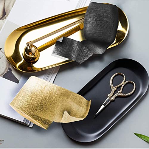 Crepe Paper Streamers, 2 Roll S Each Color Party Streamer Decorations Wedding Decoration Streamers Party Streamer Festival Party Decorations, Each 70.5 Feet Long (Black And Gold) #TOP2