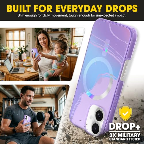 Image of OtterBox iPhone 16 Plus - Symmetry Series MagSafe Case - Galactic Dreaming | 3X Military Drop Protection - Slim - Shockproof - Pocket-Friendly - Raised Edges - Anchor Points - Non-Retail Packaging